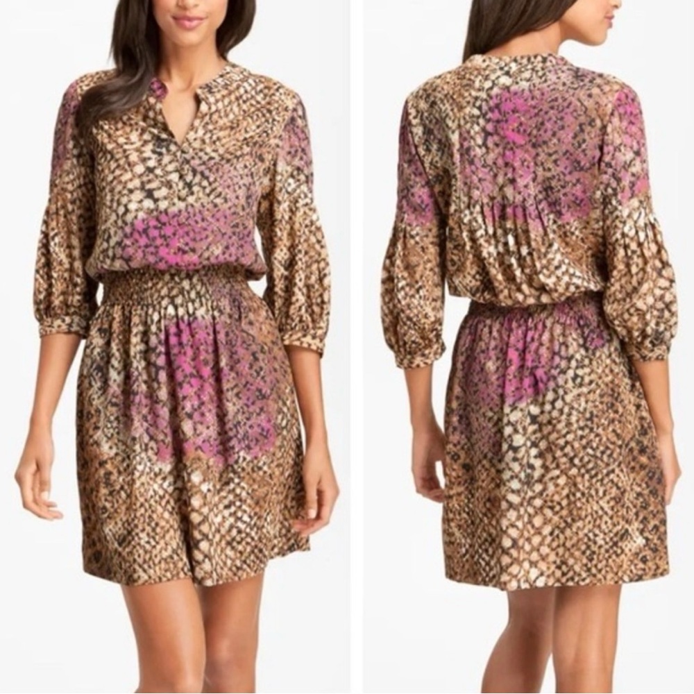 Eliza J | Python Snakeskin Animal Print Fit & Flare Mini Dress Size 6